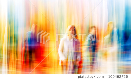 AI-generated content. blurred color silhouettes of people, background for presentation 109462726