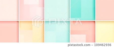 AI-generated content. art creative geometric tiles in pastel colors, banner 109462936