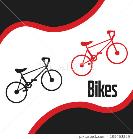 Pair of bicycle silhouettes Cycling life concept Vector 109463239