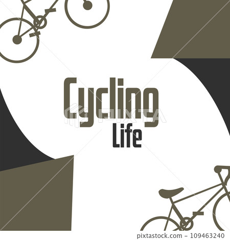 Pair of bicycle silhouettes Cycling life concept Vector 109463240