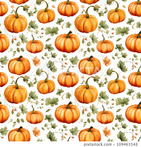 Watercolor Squash Seamless Pattern, Aquarelle Pumpkin, Creative Watercolor Gourd Tile Watercolor Squash Seamless Pattern, Aquarelle Pumpkin, Creative Watercolor Gourd Tile 109463348
