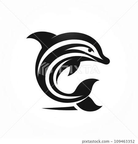stylish dolphin logo 109463352