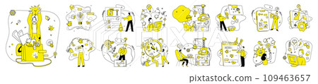 Creative process vector illustration. Brainstorming is alchemy transforms mundane into nonstandard Innovation breathes life into creativity, heartbeat ever-evolving process Analysis and thinking lay Creative process vector illustration. Brainstorming is alchemy transforms mundane into nonstandard Innovation breathes life into creativity, heartbeat ever-evolving process Analysis and thinking lay 109463657