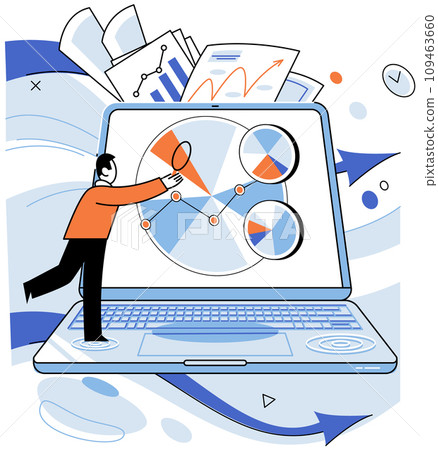 Business data analysis vector illustration. Technology weaves tapestry digital data exploration Investigation is sculptor shaping form strategic analysis Occupation finds meaning in language Business data analysis vector illustration. Technology weaves tapestry digital data exploration Investigation is sculptor shaping form strategic analysis Occupation finds meaning in language 109463660