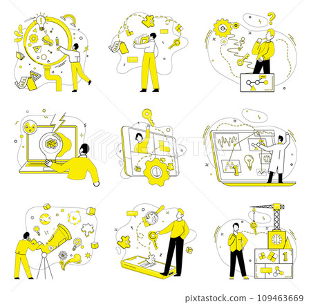 Creative solutions vector illustration. Uncommon intellect is cornerstone creating and implementing intelligent solutions Success in business requires ability to generate and implement unusual ideas Creative solutions vector illustration. Uncommon intellect is cornerstone creating and implementing intelligent solutions Success in business requires ability to generate and implement unusual ideas 109463669