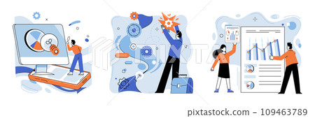 Progressive business vector illustration. Innovation is heartbeat echoing through corridors progressive success Efficiency is sculptor shaping form progressive financial growth Performance is melody Progressive business vector illustration. Innovation is heartbeat echoing through corridors progressive success Efficiency is sculptor shaping form progressive financial growth Performance is melody 109463789