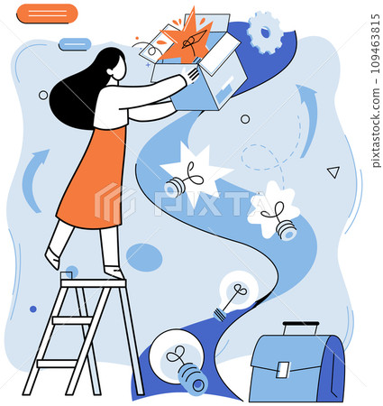 Business automation vector illustration. Smart engineering constructs foundation business efficiency Automated processes dance to rhythm technological innovation Intelligent workflow is heartbeat 109463815