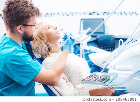 Patient and dentist in the dental office Patient and dentist in the dental office 109463891