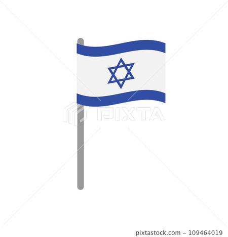 Vector flat Israel flag isolated on white background 109464019