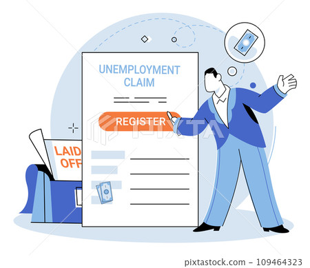 Unemployment. Vector illustration. Many individuals feel stressed and anxious while coping with unemployment Financial difficulty is common consequence being unemployed Dismissal from job can result 109464323