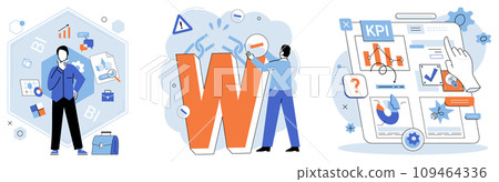 Analysis tool. Business intelligence. Vector illustration Effective planning is necessary for achieving business objectives Vectors are used in illustrations and graphic design Illustrations enhance 109464336