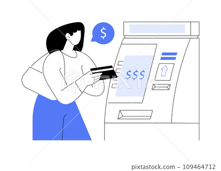 Use ATM isolated cartoon vector illustrations. 109464712