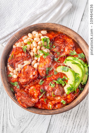 Chorizo and bean stew 109464836