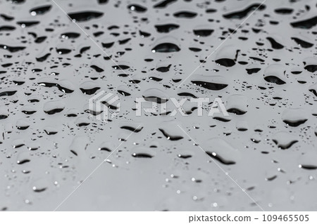 Drops of water on a color background. Selective focus. Gray 109465505