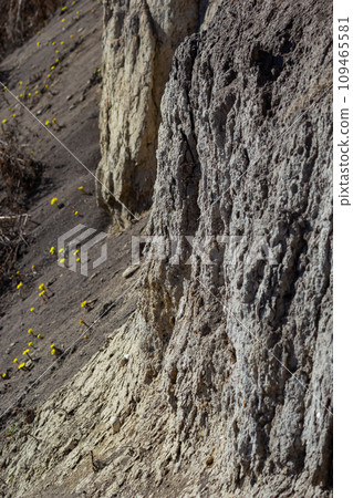 Natural background. Patterns on the surface of the earth. Earth texture. Sand quarry. Quarry clay Natural background. Patterns on the surface of the earth. Earth texture. Sand quarry. Quarry clay 109465581