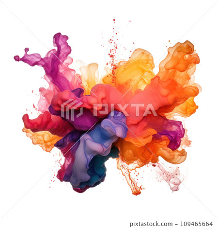 Colorful watercolor splash isolated. Generative AI Colorful watercolor splash isolated. Generative AI 109465664