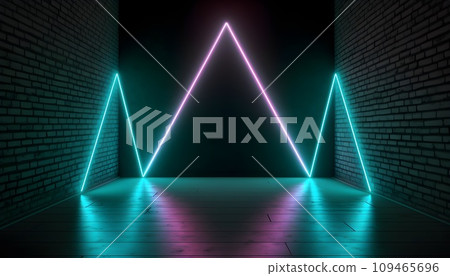 Futuristic Stage colorful neon lights stages room background and backdrop, empty podium for Product Display or Presentations, abstract modern, Perfect for Showcases and Modern Projects. 3D Rendering. Futuristic Stage colorful neon lights stages room background and backdrop, empty podium for Product Display or Presentations, abstract modern, Perfect for Showcases and Modern Projects. 3D Rendering. 109465696