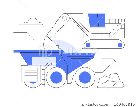 Loading mining truck abstract concept vector illustration. 109465819