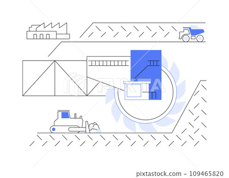 Open-pit mining abstract concept vector illustration. 109465820