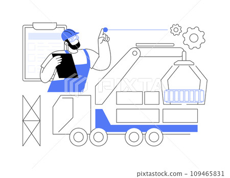 Unloading construction materials abstract concept vector illustration. 109465831