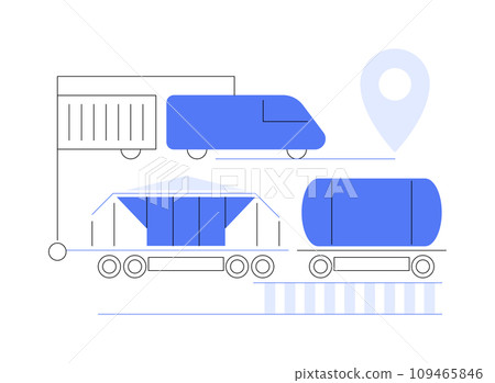 Mixed freight train abstract concept vector illustration. 109465846