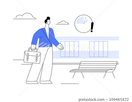 Being late for a train abstract concept vector illustration. 109465872