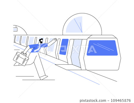 Catching last train abstract concept vector illustration. Catching last train abstract concept vector illustration. 109465876