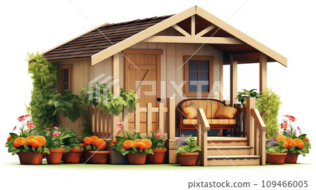 Cozy Wooden Dog House 109466005