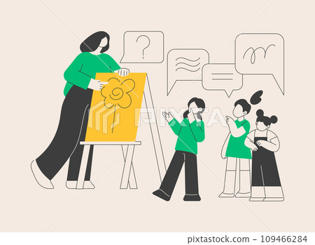 Language learning camp abstract concept vector illustration. Language learning camp abstract concept vector illustration. 109466284