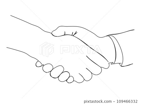 One line drawing handshake, vector illustration. 109466332