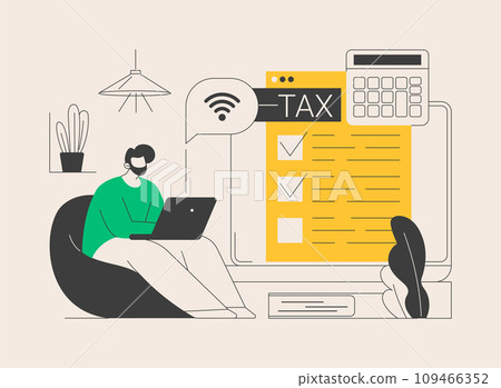 Tax filing online service abstract concept vector illustration. Tax filing online service abstract concept vector illustration. 109466352