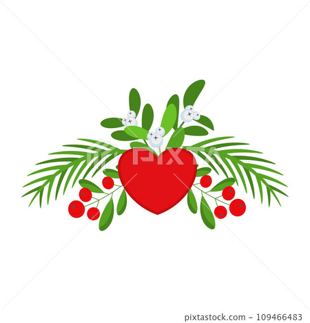 Christmas wreath design element. Winter holiday decoration. Christmas wreath design element. Winter holiday decoration. 109466483