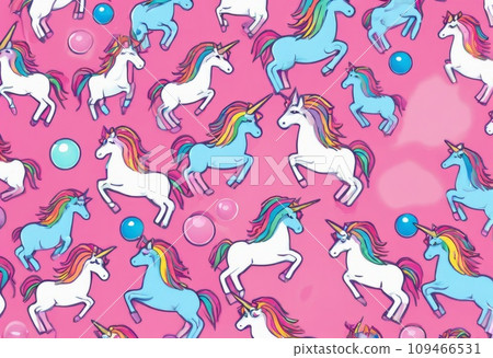 pink background with unicorns pink background with unicorns 109466531