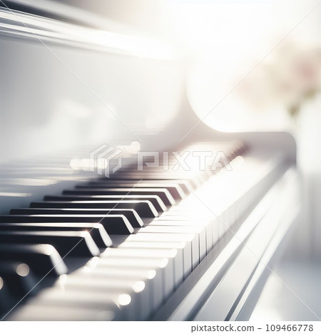 white piano keyboard in a bright room white piano keyboard in a bright room 109466778