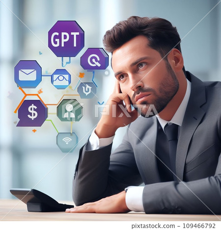 businessman sitting in in office working with laptop computer and thinking about solving technological problems businessman sitting in in office working with laptop computer and thinking about solving technological problems 109466792