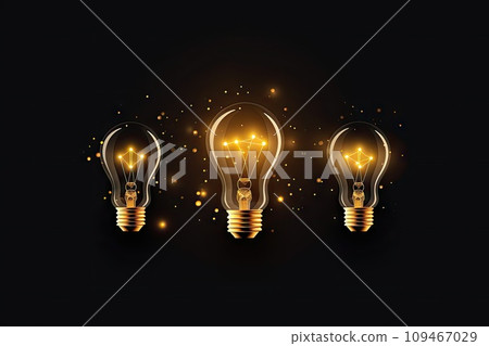 Light Bulbs on Black Background, Simplifying the Complex, Confusion Clarity, Idea Concept 109467029