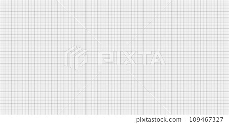 Sheet of graph paper with grid. Millimeter paper texture, geometric pattern. Gray lined blank for drawing, studying, technical engineering or scale measurement. Vector illustration 109467327