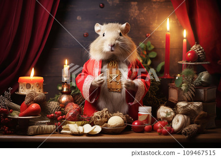 Capybara dressed as Santa Claus Capybara dressed as Santa Claus 109467515