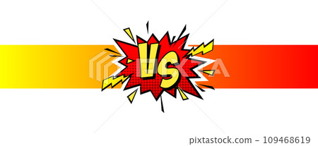 Cartoon comic background. Vs, fight versus. Comics book colorful competition poster with halftone elements. Retro Pop Art style. Vector illustration Cartoon comic background. Vs, fight versus. Comics book colorful competition poster with halftone elements. Retro Pop Art style. Vector illustration 109468619