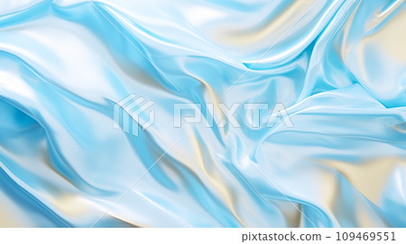 閃亮的淺藍色織物與金色的光背景“人工智慧生成的圖像” 109469551