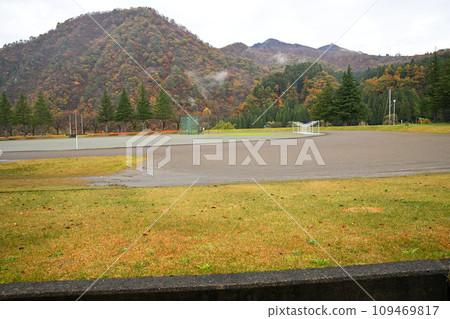 Autumn leaves in the mountains View from Yuzawa Central Park Autumn scenery Autumn leaves in the mountains View from Yuzawa Central Park Autumn scenery 109469817