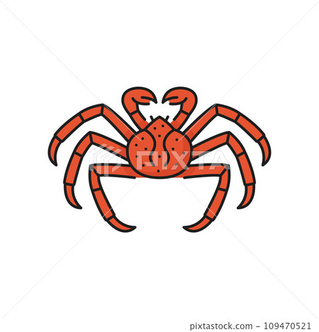 Fishing industry crab seafood outline icon. Fresh fish market, seafood shop or restaurant crustacean meals menu outline vector pictogram or symbol. Fishing company thin line icon or sign with red crab Fishing industry crab seafood outline icon. Fresh fish market, seafood shop or restaurant crustacean meals menu outline vector pictogram or symbol. Fishing company thin line icon or sign with red crab 109470521