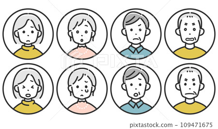 老年男女臉圖示集 109471675