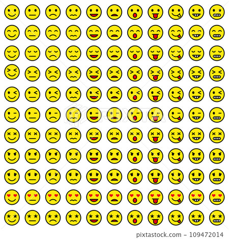 Yellow face mark vector illustration set 109472014