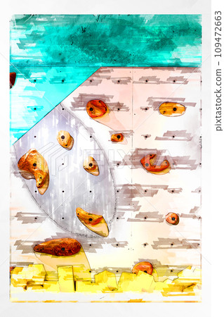 素描抱石抱石牆牆木抱攀岩健身房抱石健身房 109472663