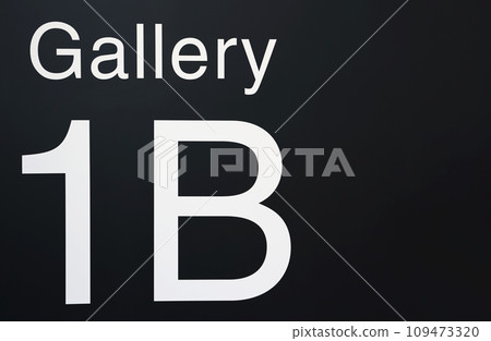 black steel door with floor markings black steel door with floor markings 109473320