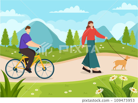 Outdoor Activity Vector Illustration with Relaxing on a Picnic, Leisure Activities at Weekend and Active Recreation in Flat Cartoon Background Design Outdoor Activity Vector Illustration with Relaxing on a Picnic, Leisure Activities at Weekend and Active Recreation in Flat Cartoon Background Design 109473953