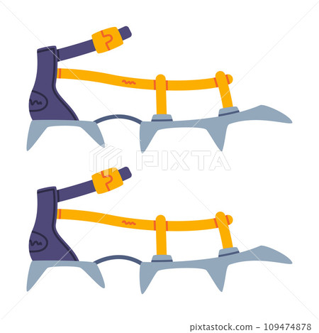 Shoe Sharp Spikes as Climbing Equipment Vector Illustration 109474878