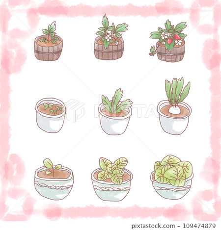 春季植物,草莓,蘿蔔,捲心菜 春季植物,草莓,蘿蔔,捲心菜 109474879