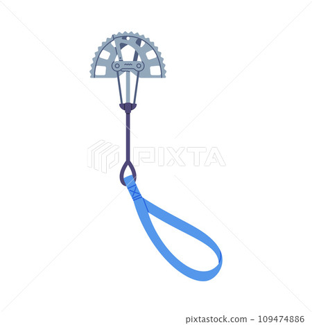 Climbing Equipment with Metal Item on Strap Vector Illustration 109474886